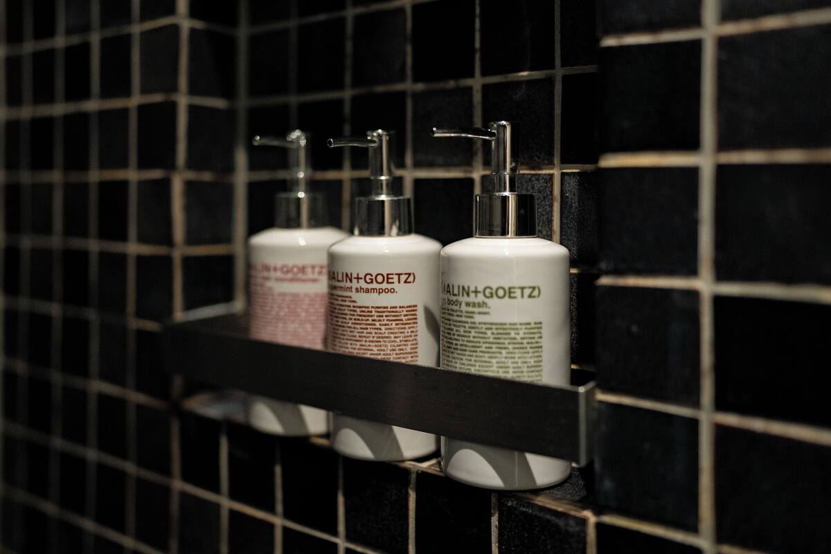 shower, rainfall showerhead, free toiletries, hair dryer