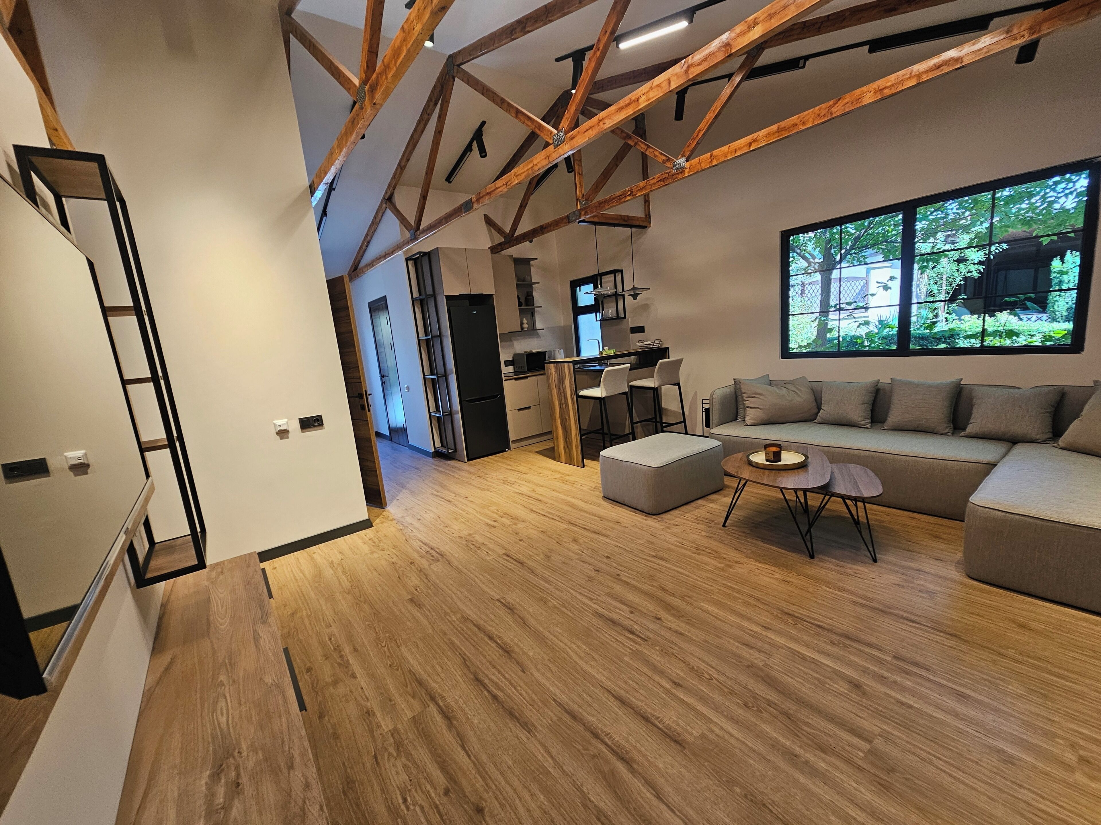 Luxury Bungalow | Private kitchenette | Full-size fridge, microwave, stovetop, electric kettle