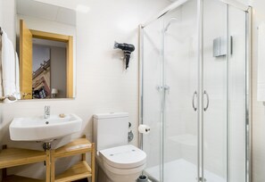 Free toiletries, hair dryer, bidet, towels