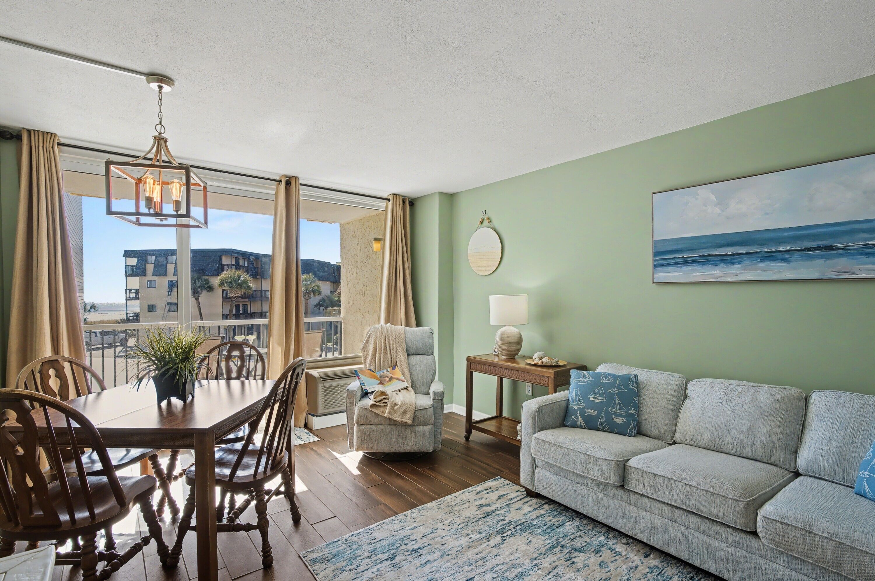 Condo, 1 King Bed with Sofa bed, Balcony, Partial Ocean View (208) | Living area | TV, DVD player