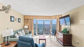 Condo, 2 Bedrooms, Balcony, Oceanfront (1732) | Living area | TV