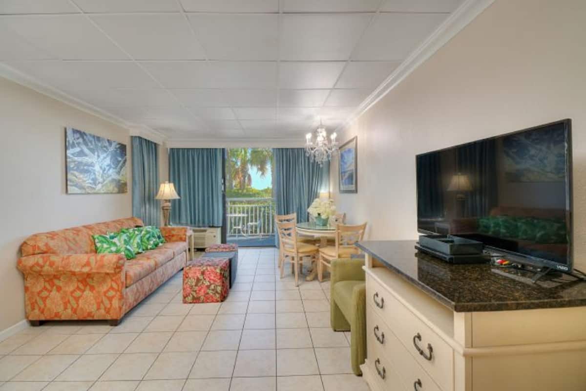 Condo, 1 Bedroom, Balcony, Ocean View (102) | Living area | TV