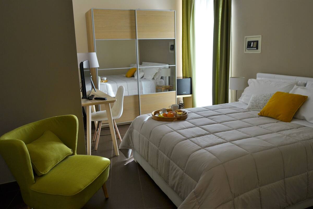Panoramic Double Room, Terrace, Mountain View (202 Wood) | Down duvets, minibar, in-room safe, desk
