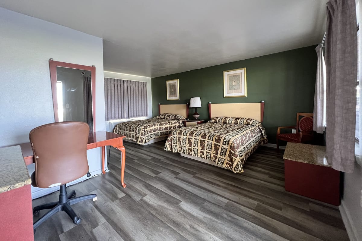Standard Room, 2 Queen Beds, Non Smoking | Desk, blackout drapes, iron/ironing board, free WiFi