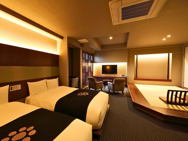 传统双床房, 2 间卧室, 无烟房 (with tatami, Type A) | 高档床上用品、客房内保险箱、免费 WiFi、床单