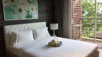 2 bedrooms, premium bedding, desk, iron/ironing board