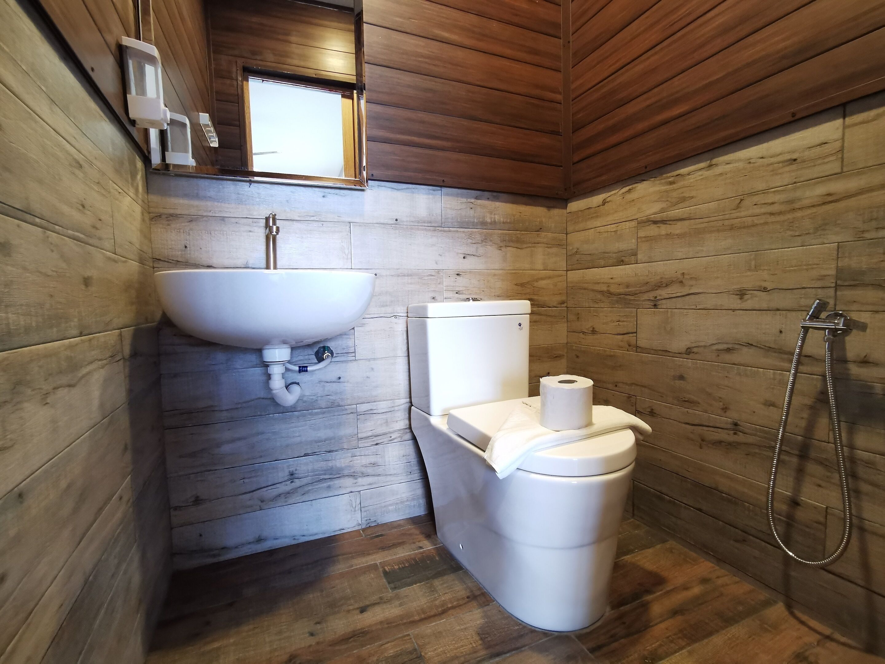 shower, rainfall showerhead, free toiletries, hair dryer