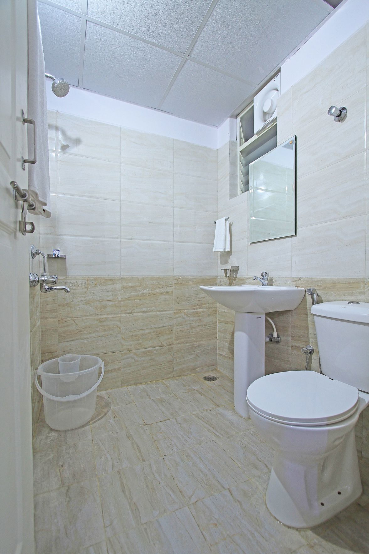 Bathroom | Shower, free toiletries, hair dryer, bathrobes