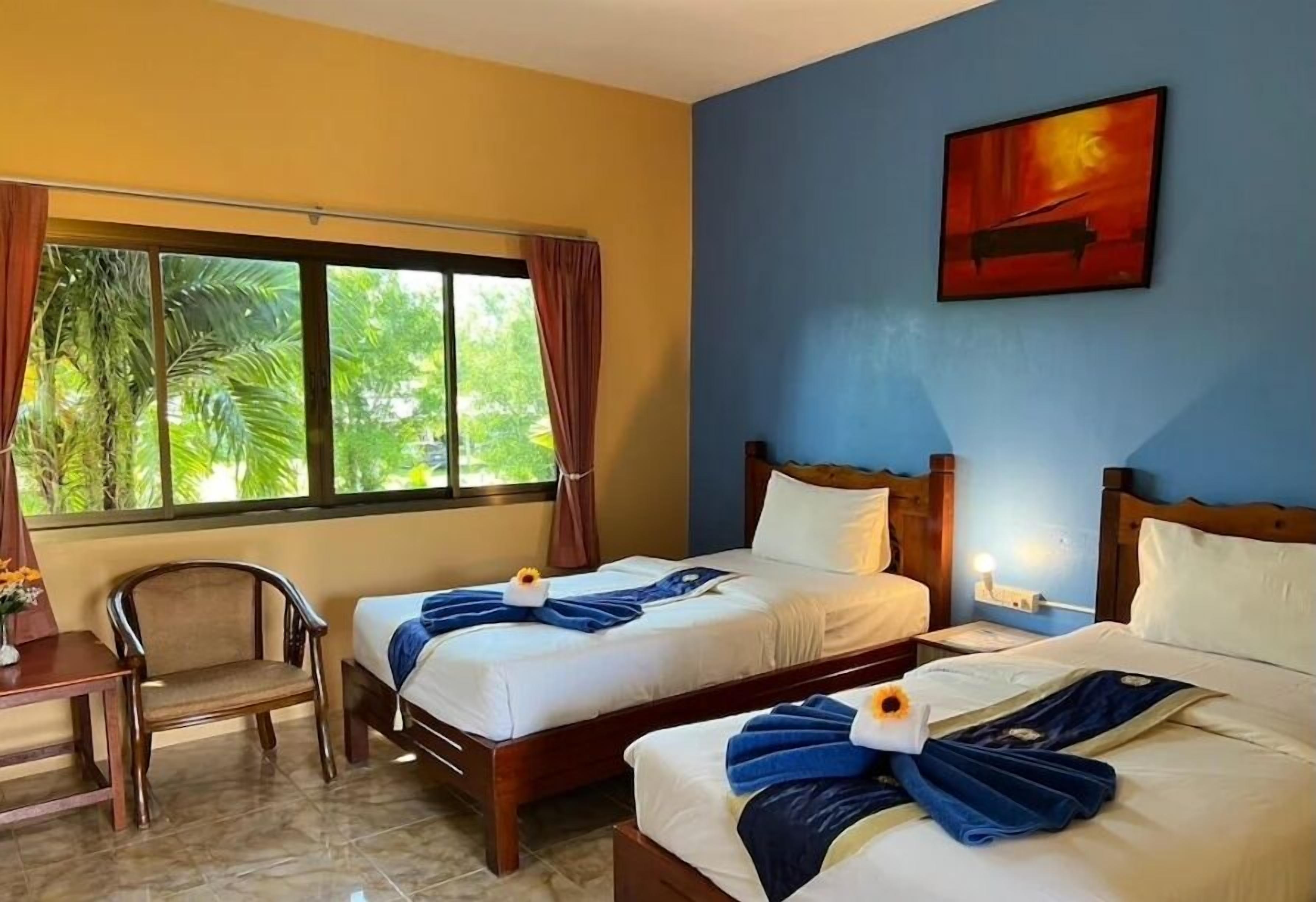 Blackout curtains, free WiFi, bed sheets