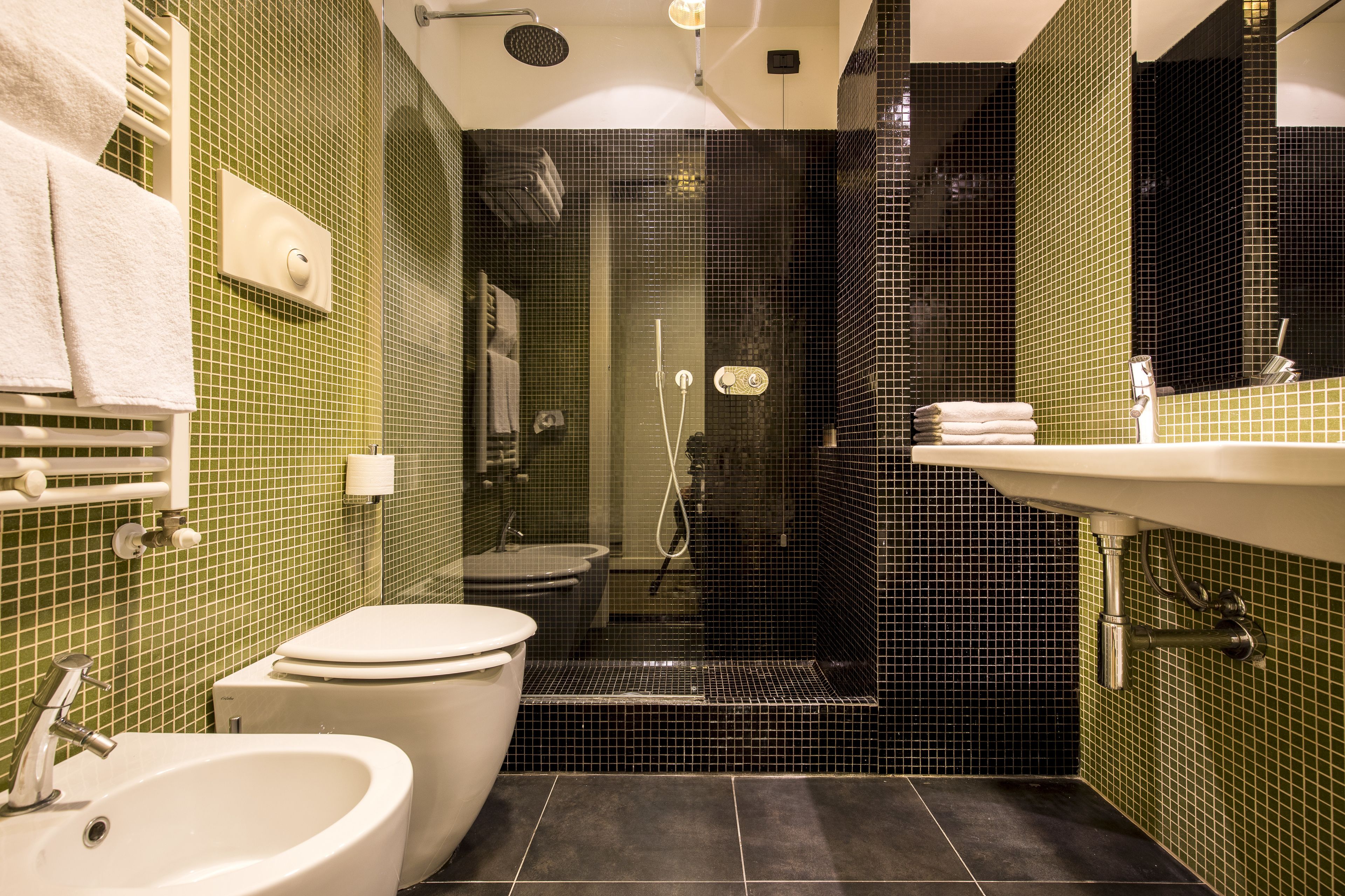 rainfall showerhead, free toiletries, hair dryer, bidet