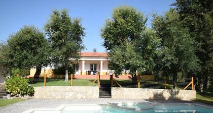 Villa runsaasti yksityisyyttä, iso puutarha, suljettu uima-allas ja leikkipaikka