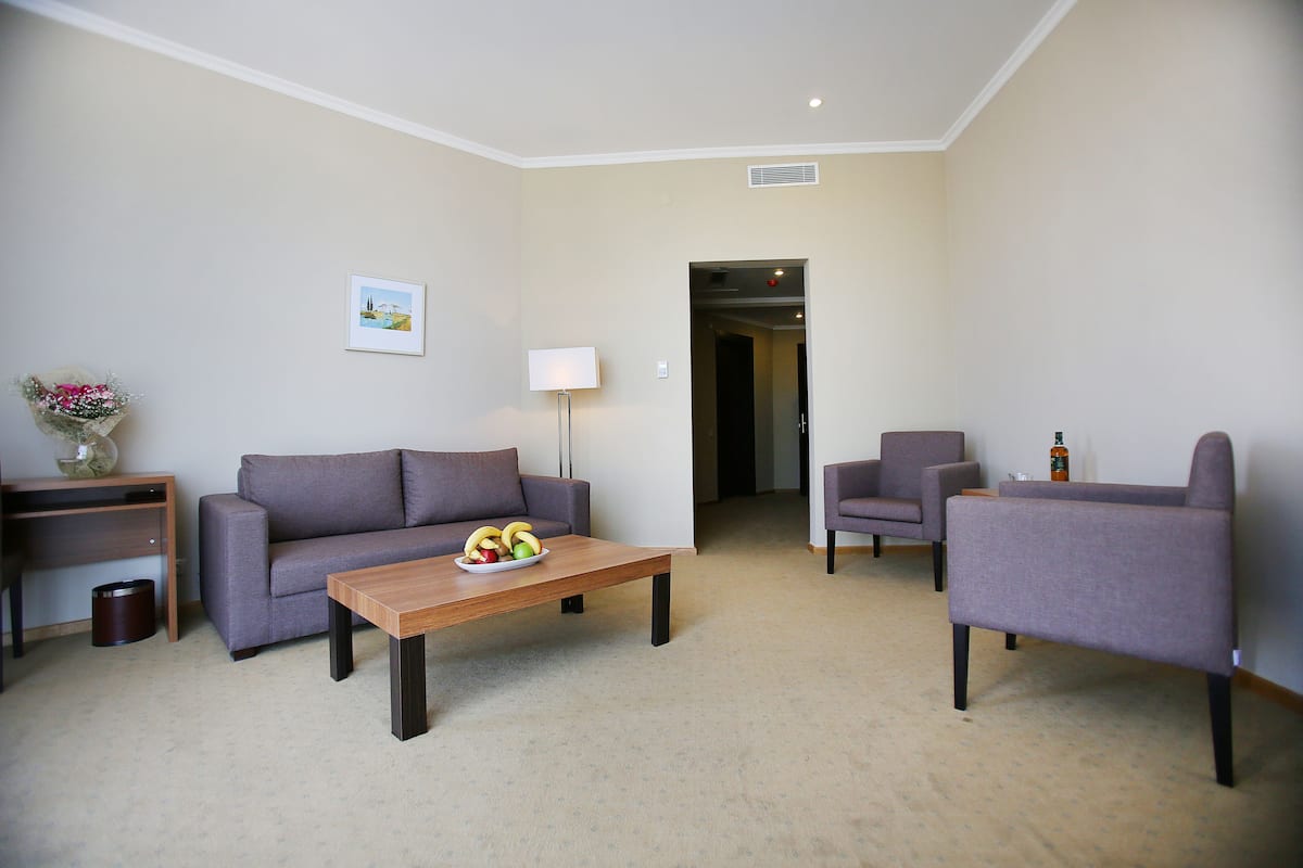 Suite | Minibar, caja fuerte, escritorio y cortinas opacas