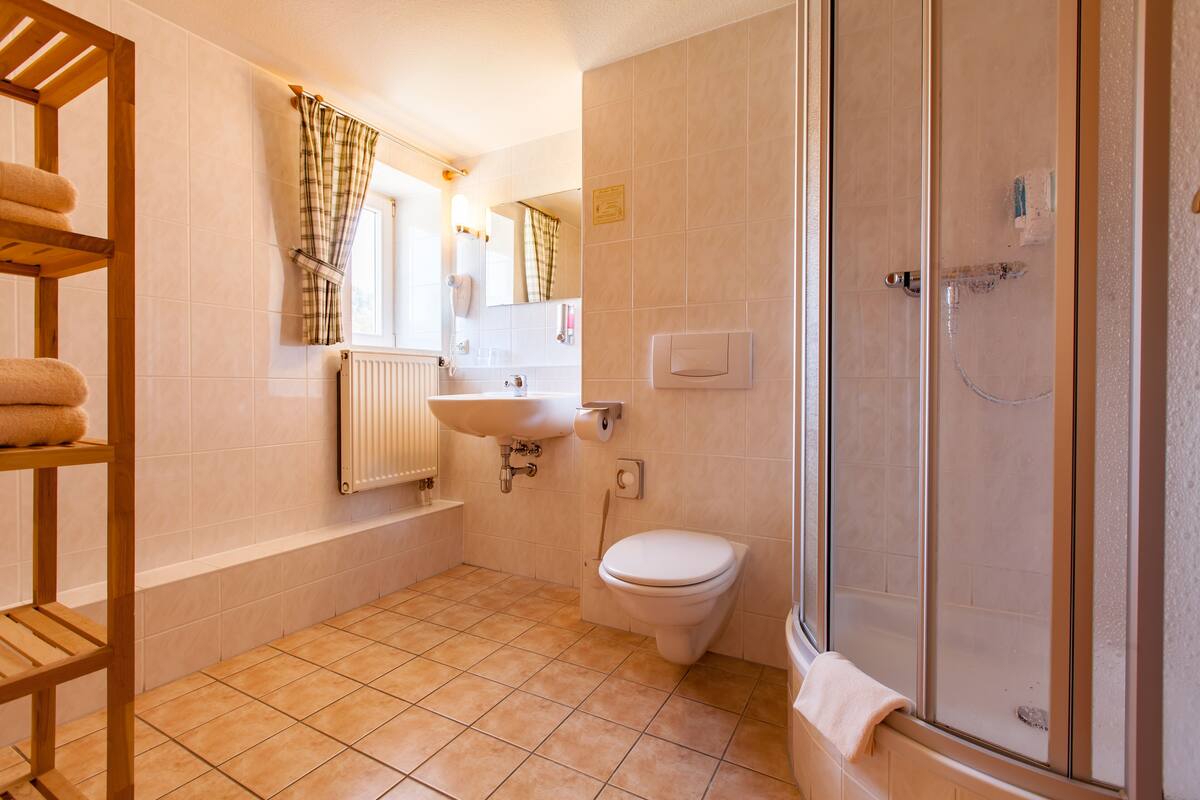 free toiletries, hair dryer, towels