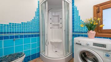 Villa, 2 Bedrooms | Bathroom | Shower, hydromassage showerhead, bidet, towels