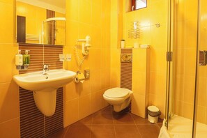 Business Double or Twin Room | Bathroom | Shower, designer toiletries, hair dryer, towels - Grand Hotel Senica (Senica)
