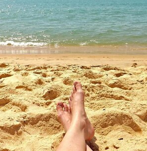 Perto da praia, toalhas de praia