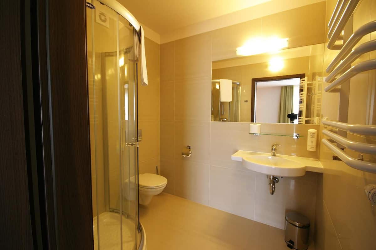 free toiletries, hair dryer, bathrobes, towels