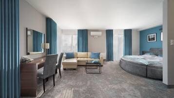 Junior Suite, Lake View | 1 bedroom, premium bedding, desk, iron/ironing board