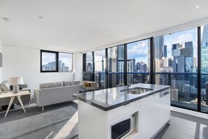 Living area - Nook Melbourne Bank Tower Apartments (Southbank)