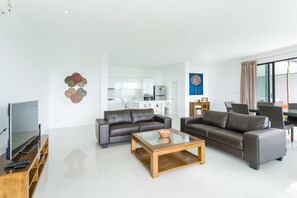 3 Bedroom Pool Villa | Living room | 40-inch LED TV with cable channels, TV