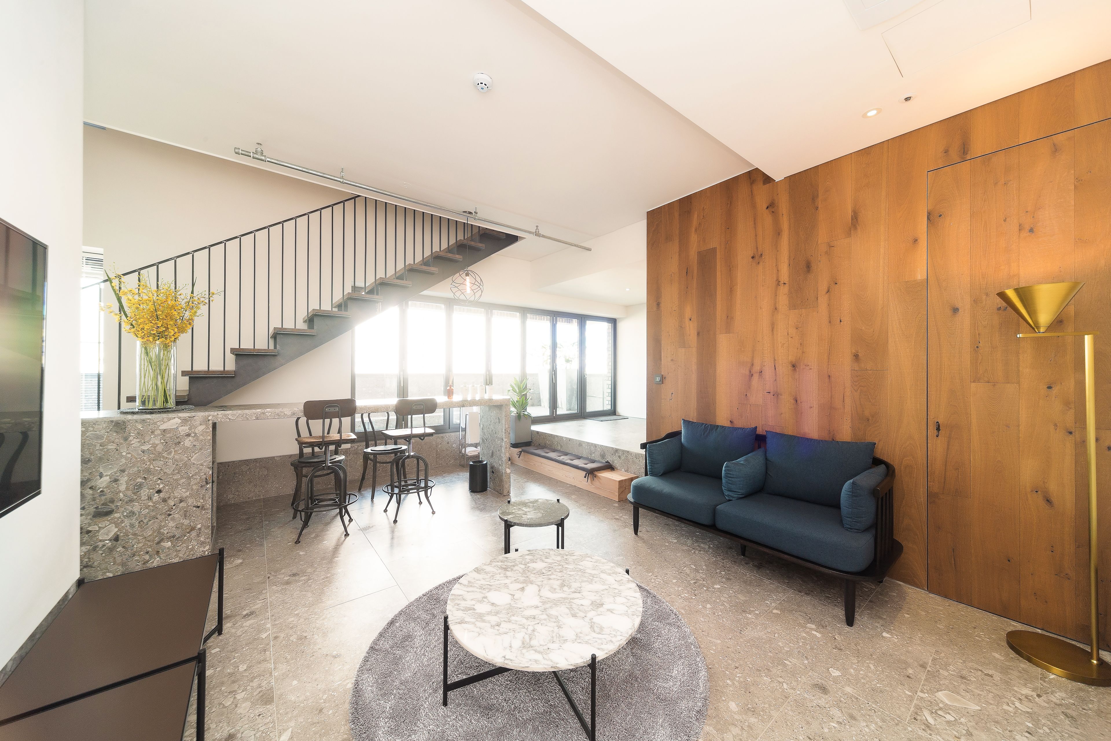 villa, private pool | living area | 50-inch flat-screen tv with cable channels, tv