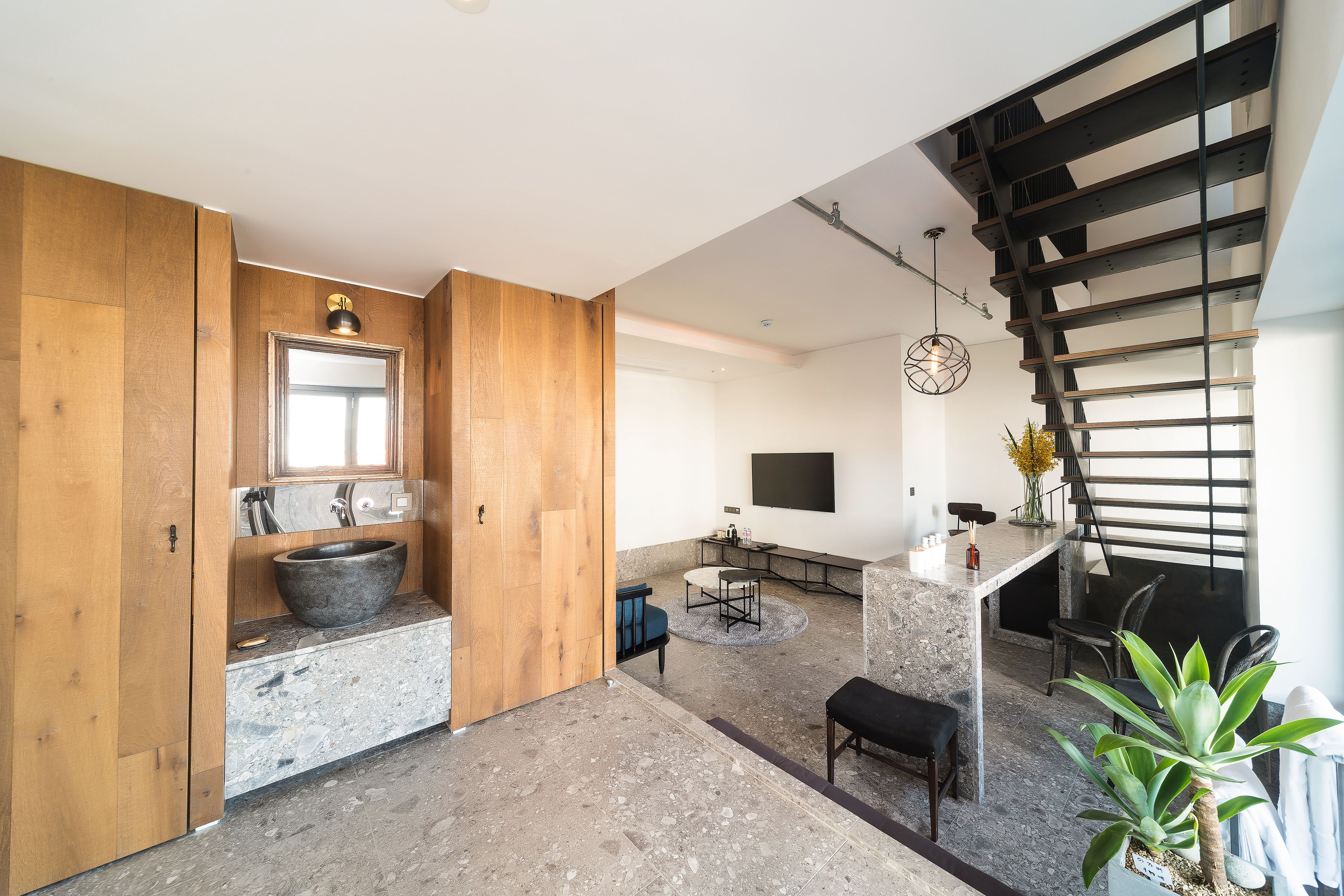 villa, private pool | living area | 50-inch flat-screen tv with cable channels, tv