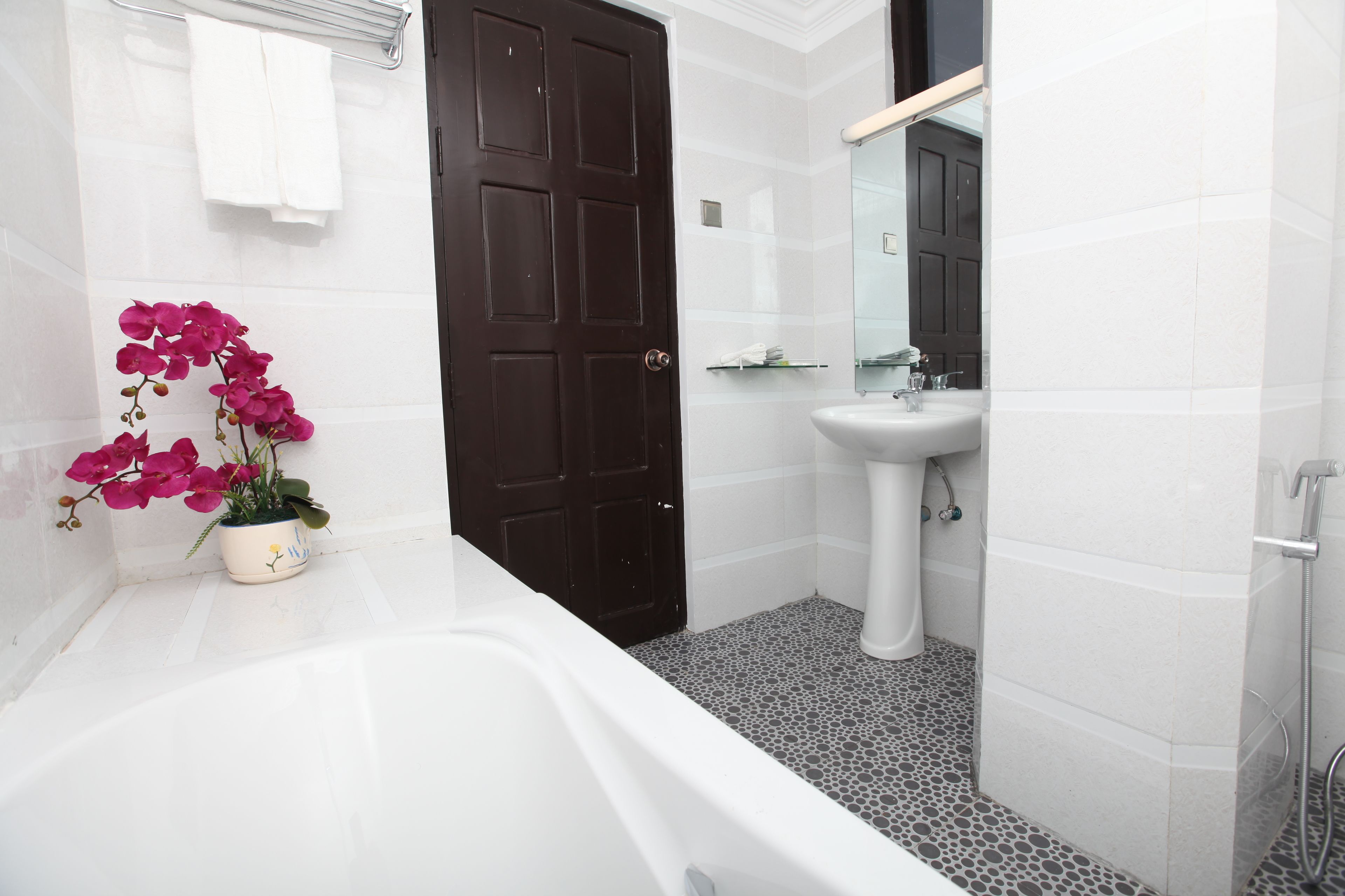 free toiletries, hair dryer, bathrobes, slippers