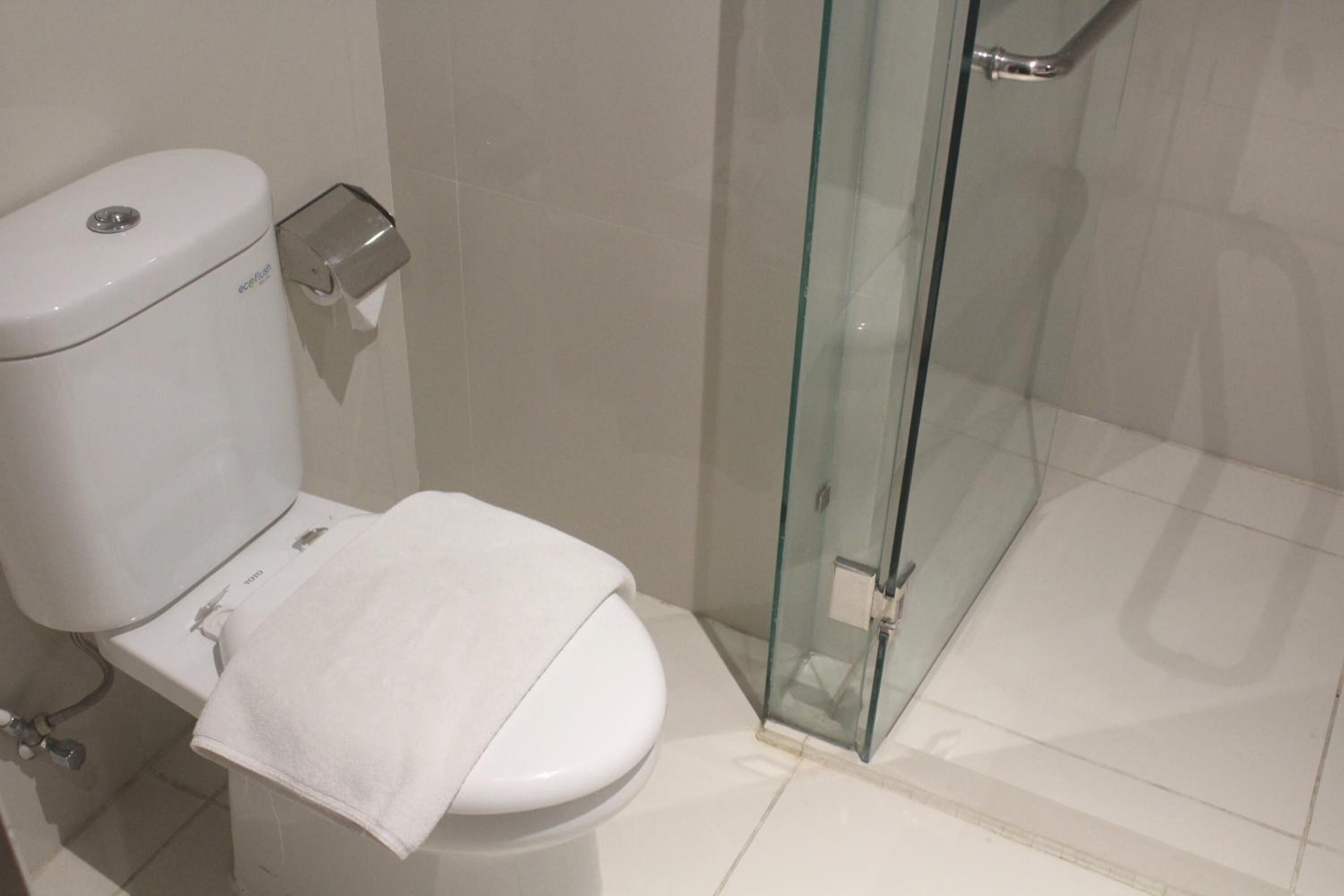 shower, free toiletries, hair dryer, slippers