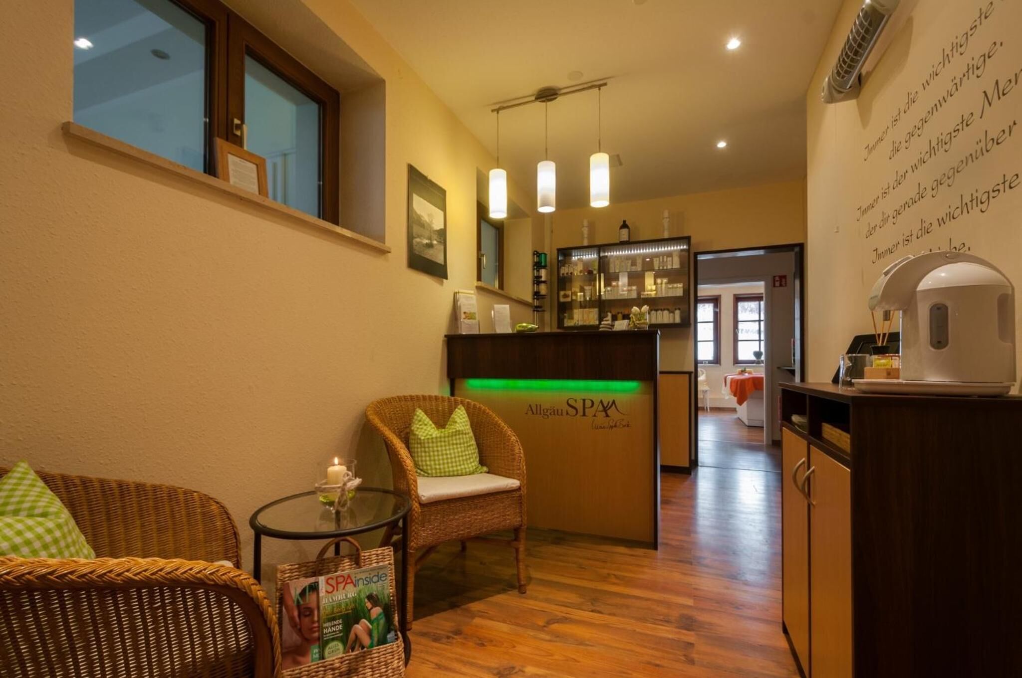 body treatments, facials, manicures and pedicures, massages