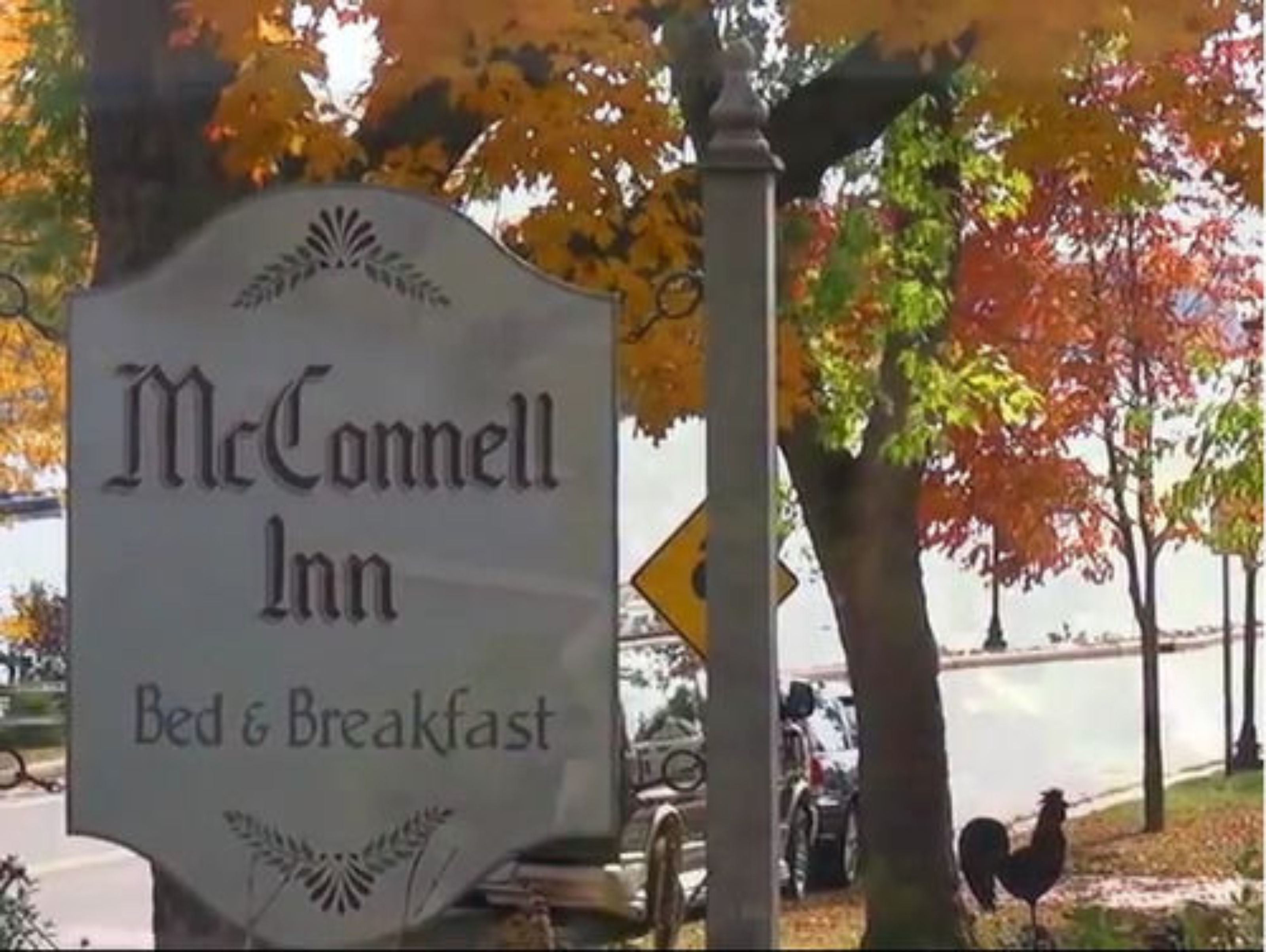 A sign for McConnell Inn, indicating it offers bed and breakfast services.