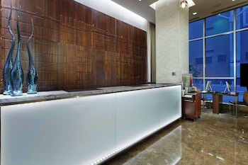 Reception area at Distrikt Hotel New York City, Tapestry Collection by Hilton