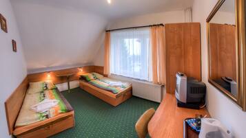 Iron/ironing board, free cots/infant beds, free WiFi, bed sheets