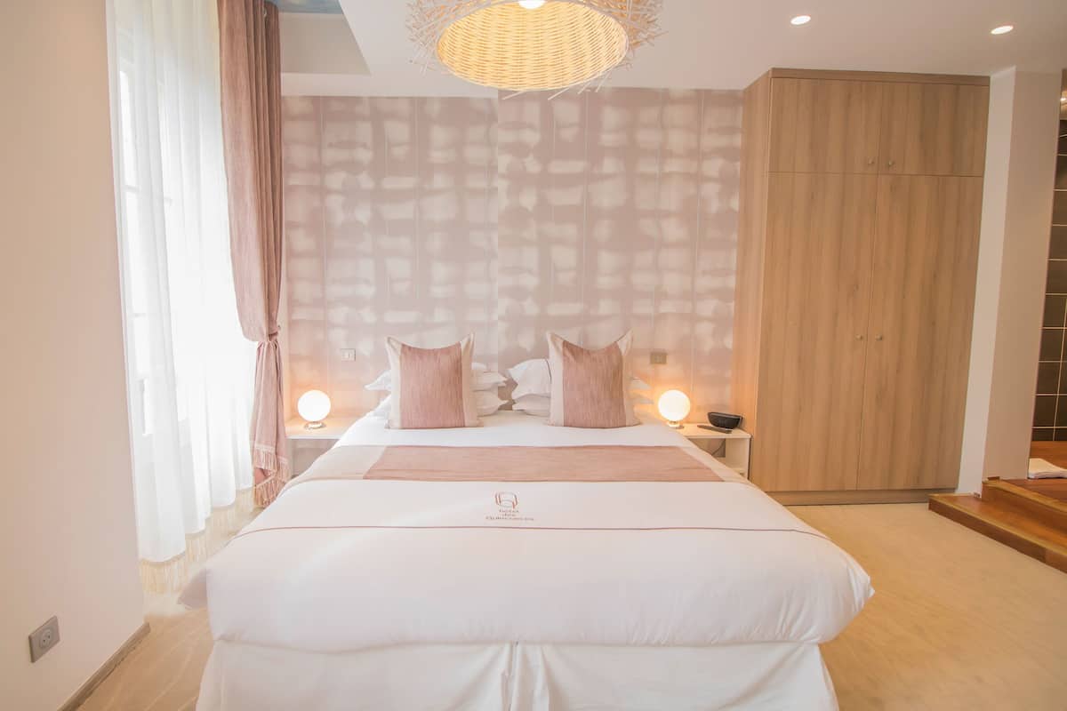 Tweepersoonskamer, uitzicht op stad (Marronnier) | 1 slaapkamer, lakens van Egyptisch katoen, luxe beddengoed