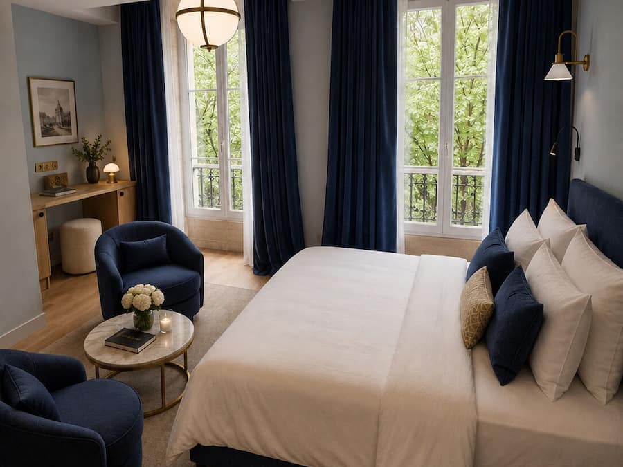 Kamar Double Klasik, pemandangan kota | 1 kamar tidur, seprai katun Mesir, dan seprai premium