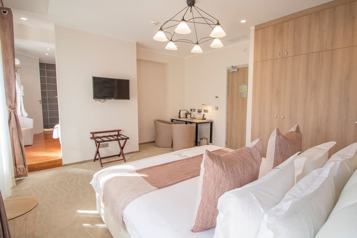 Premium Twin kamer, uitzicht op tuin (Grenadille) | 1 slaapkamer, lakens van Egyptisch katoen, luxe beddengoed