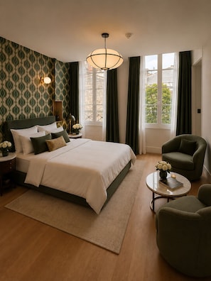 Superior Double Room, Garden View | 1 bilik tidur, cadar kapas Mesir, peralatan tempat tidur premium 