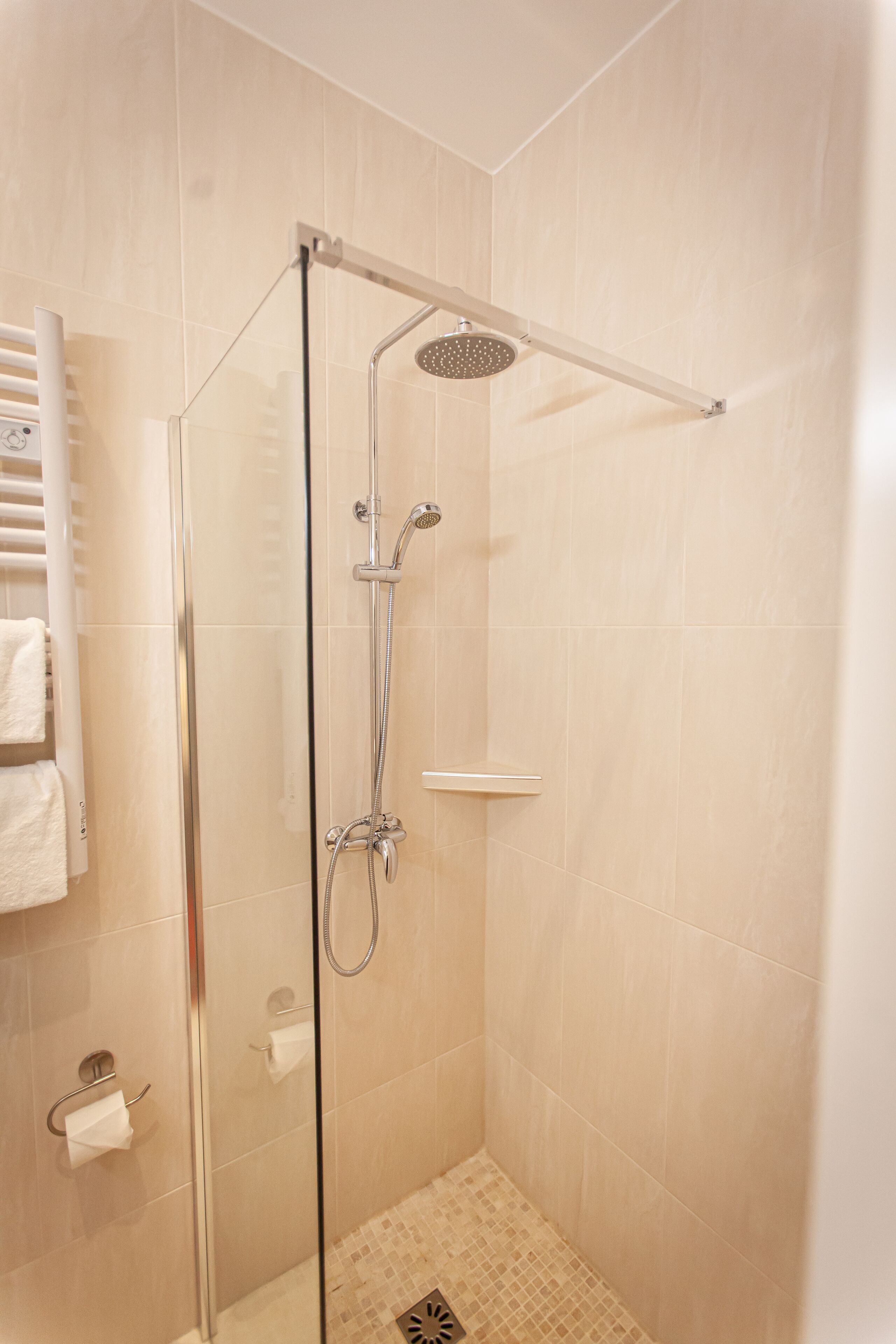 comfort room | bathroom | shower, free toiletries, hair dryer, slippers