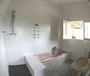 Apartment, 2 Bedrooms, Ocean View | Bathroom | Separate bathtub and shower, deep-soaking bathtub, free toiletries