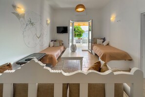 Apartment, 1 Bedroom, Sea View | Living area - Heliotropio Studios & Apartments (Milos)