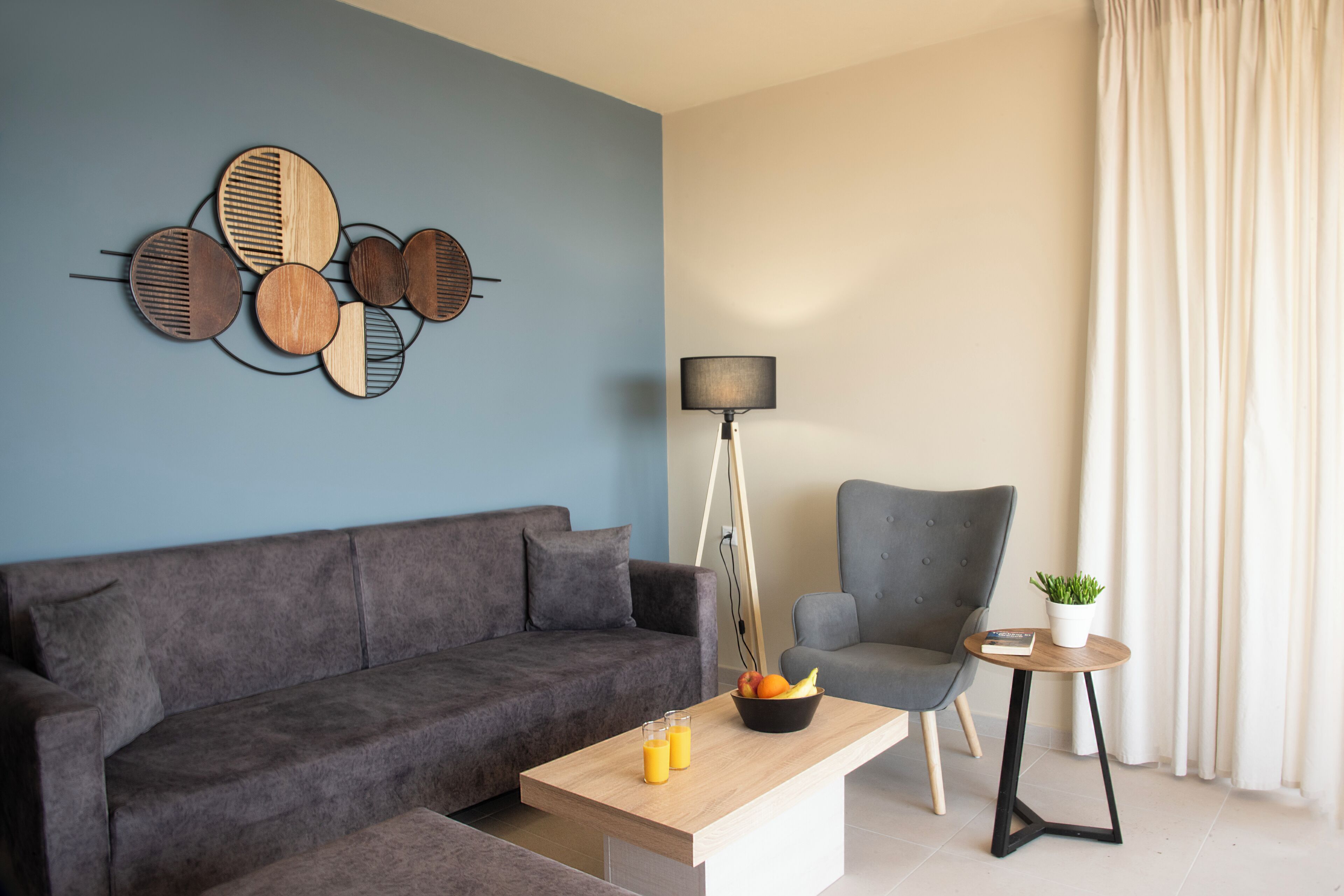Standard Apartment, 2 Bedrooms, Sea View (Family) | Living area | 22-inch flat-screen TV with satellite channels, LCD TV