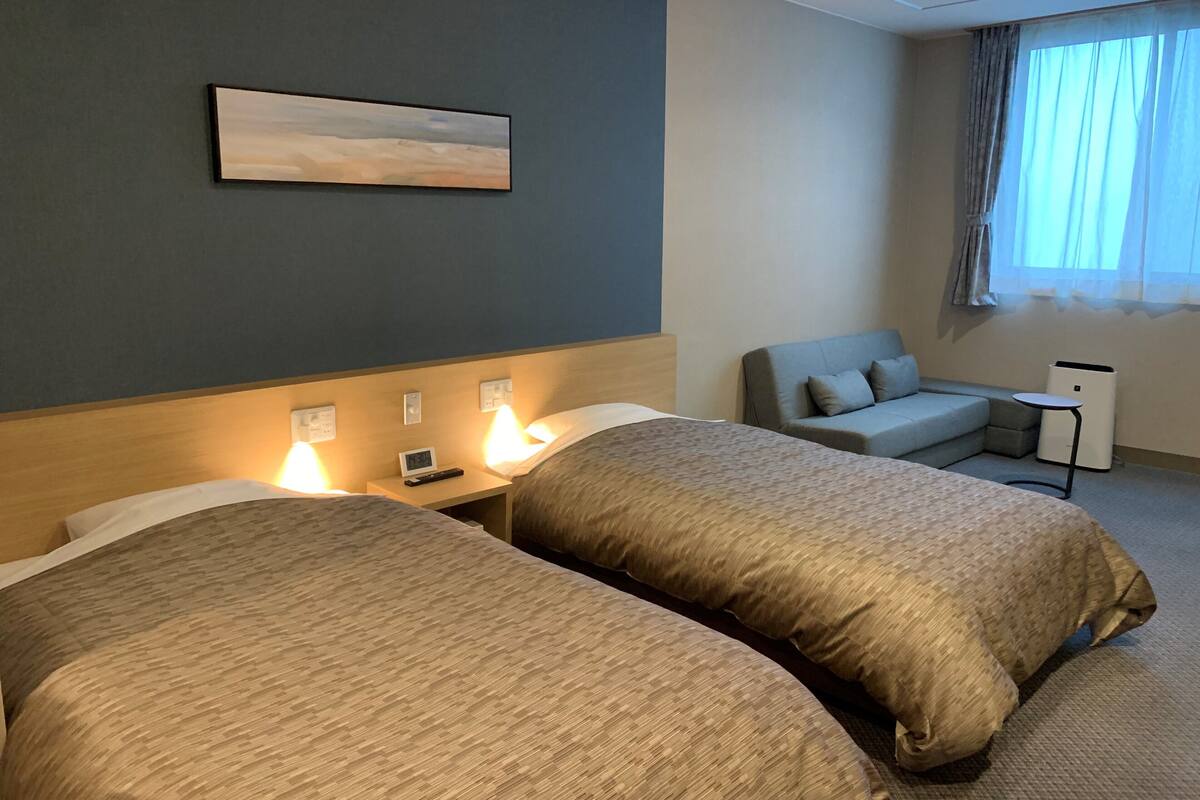 takachihokan, twin room, non smoking | in-room safe, free wifi, bed sheets