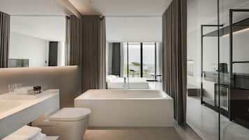 Simply Standard | Bathroom | Separate tub and shower, deep soaking tub, designer toiletries