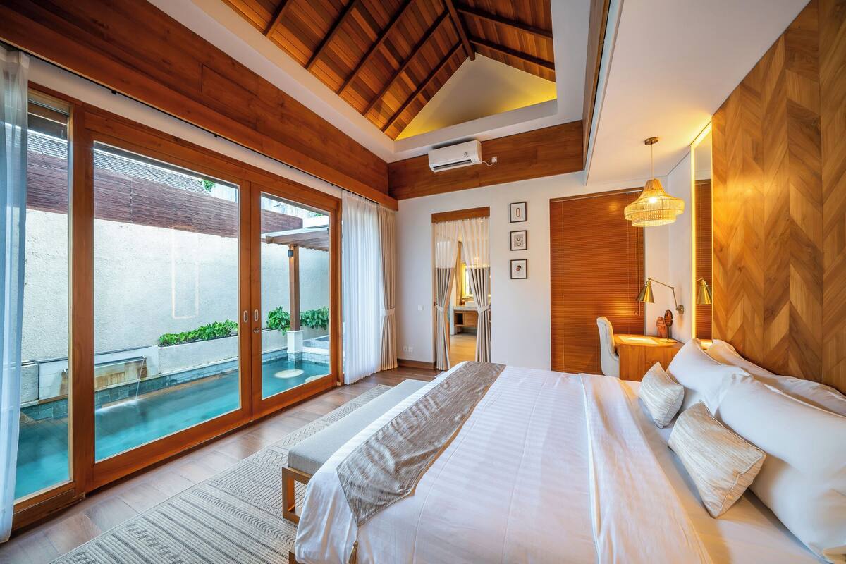 One Bedroom Sweet Pool Villa | 1 多间卧室、高档床上用品、迷你吧、客房内保 险箱