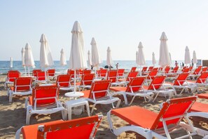 Aan een privéstrand