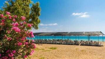 Private beach, sun-loungers, beach umbrellas, waterskiing
