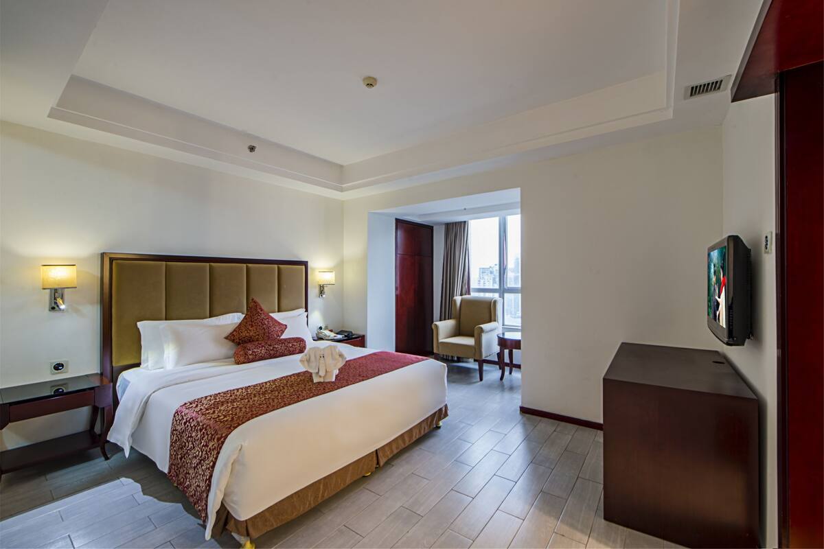 Suite empresarial, 1 habitación | Ropa de cama de alta calidad y minibar