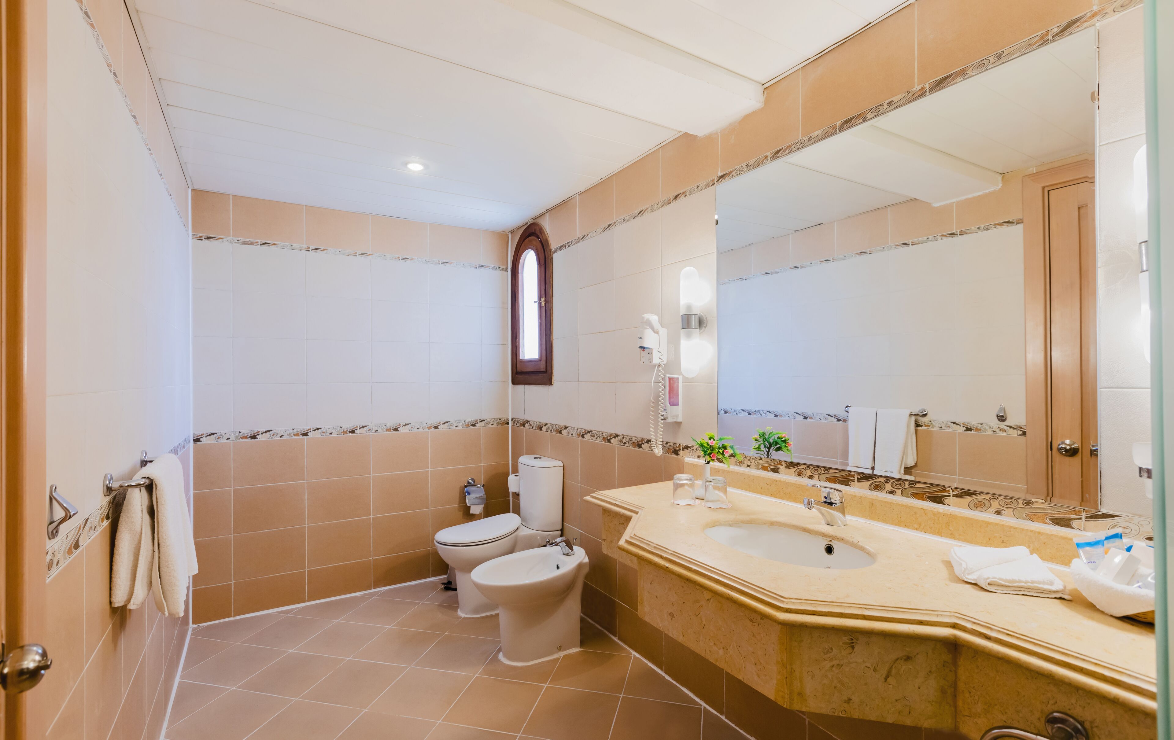 superior room, 1 bedroom, terrace, pool view | bathroom | bathtub, free toiletries, hair dryer, towels