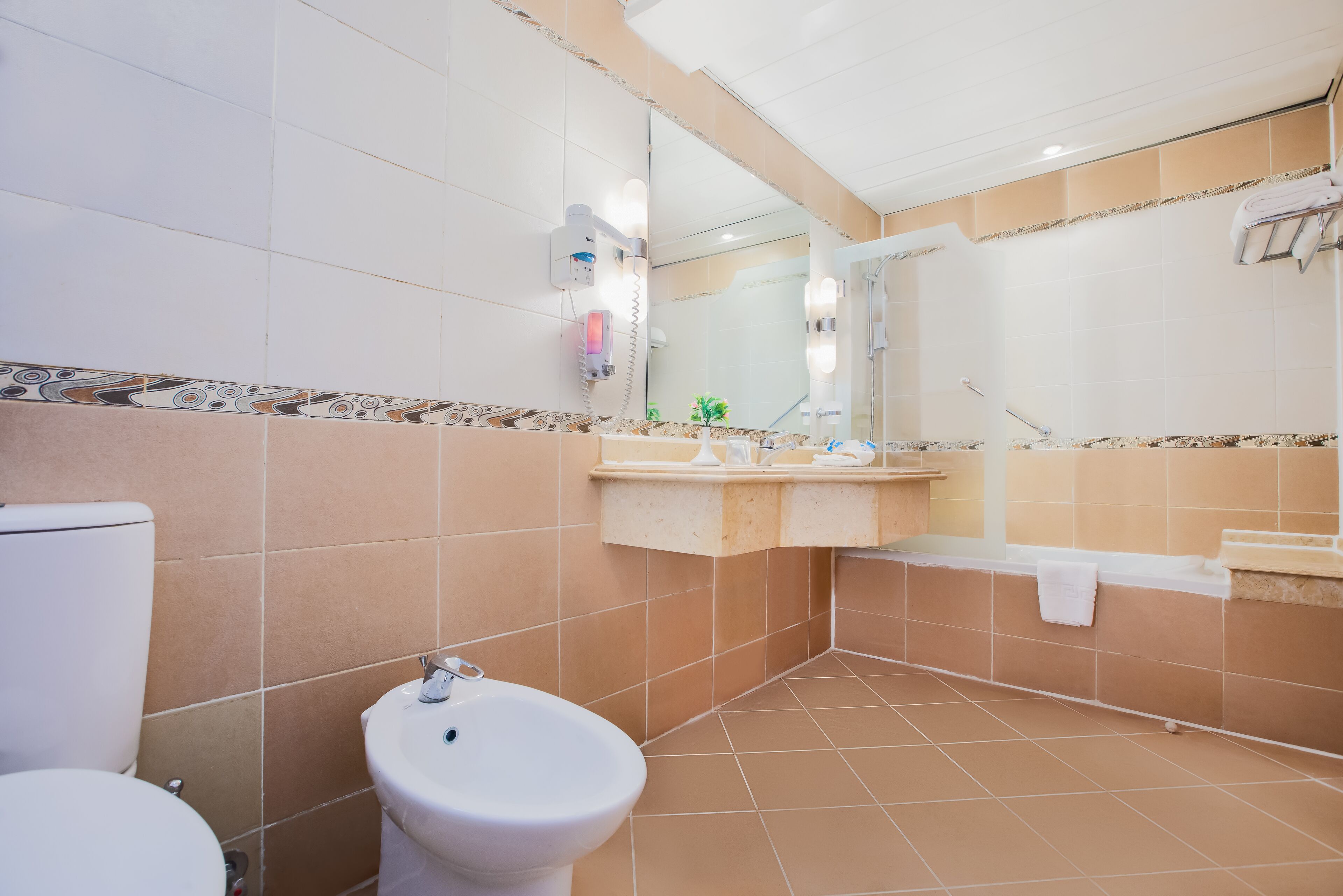 standard double or twin room, 1 bedroom, balcony, pool view | bathroom | bathtub, free toiletries, hair dryer, towels