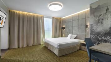 Premium bedding, desk, soundproofing, iron/ironing board