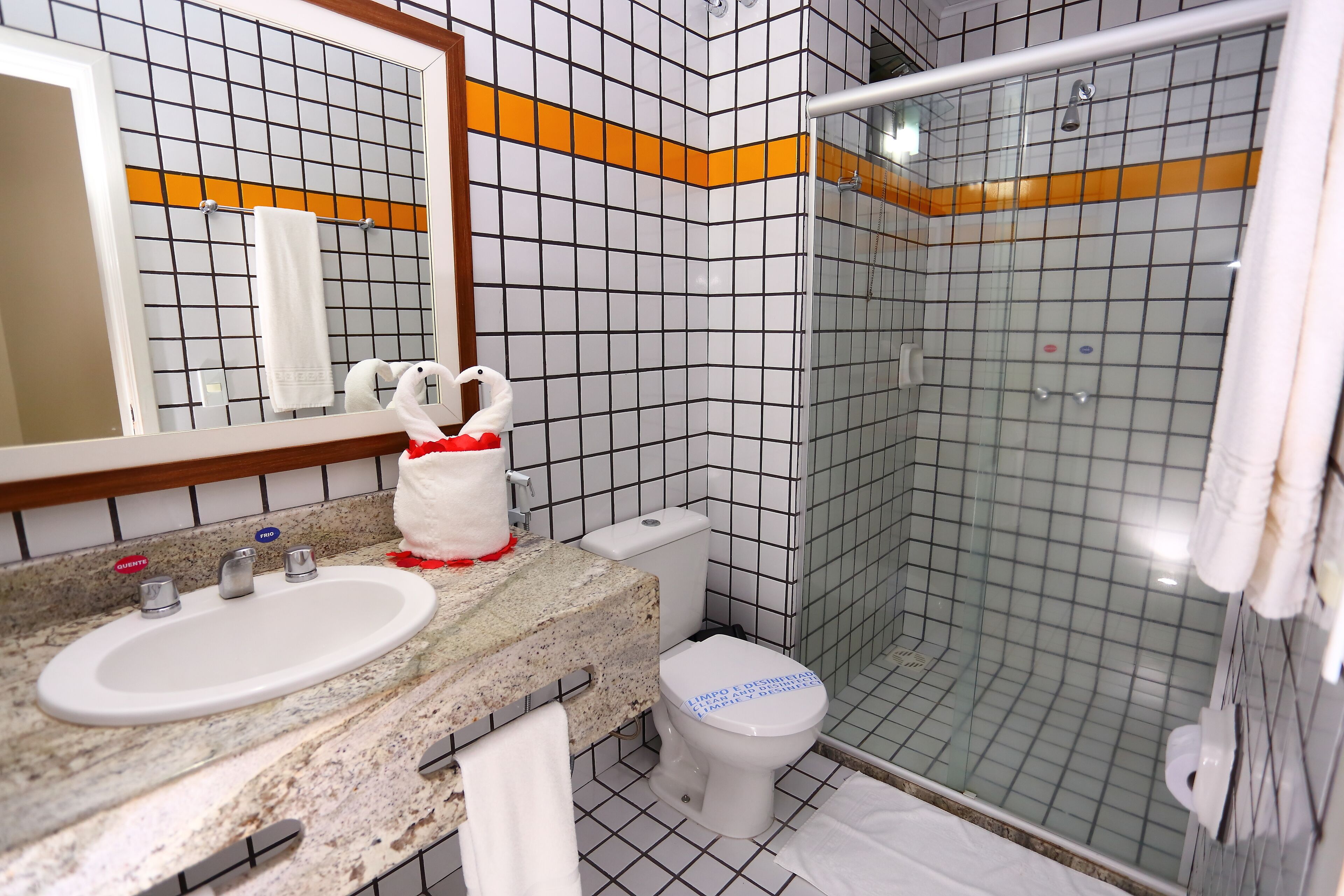 standard room | bathroom | shower, towels